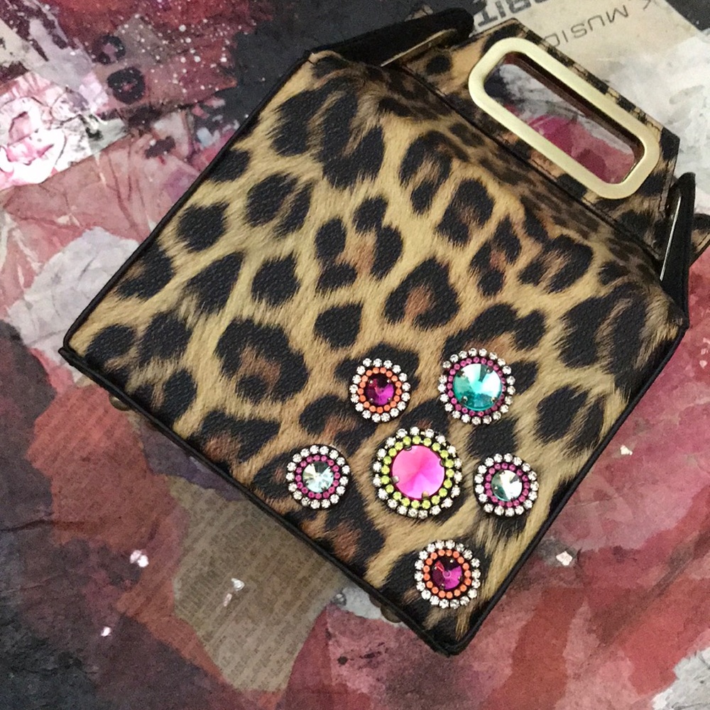 Betsy Johnson Structured Leopard Purse NWOT